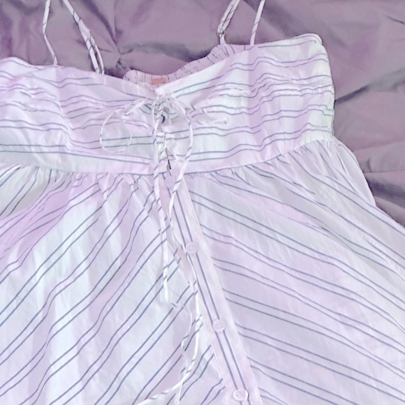 🌟FREE PEOPLE Easy Breezy Midi Dress, Sz.L., Ivory Combo, Lovely Navy Stripes 🌻 - Picture 10 of 15